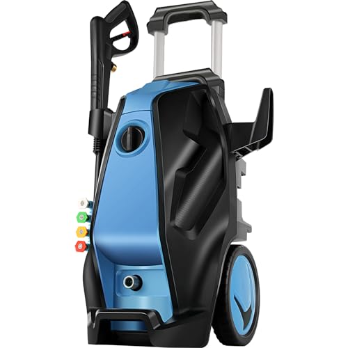 Imdot 5000PSI 4.0GPM Heavy Duty Electric Pressure Washer with 33 FT Extension Hose, 4 QCNozzles and 500ml Foam Cannon for Cars/Fences/Driveways/Patios/Home Cleaning, Deep Blue