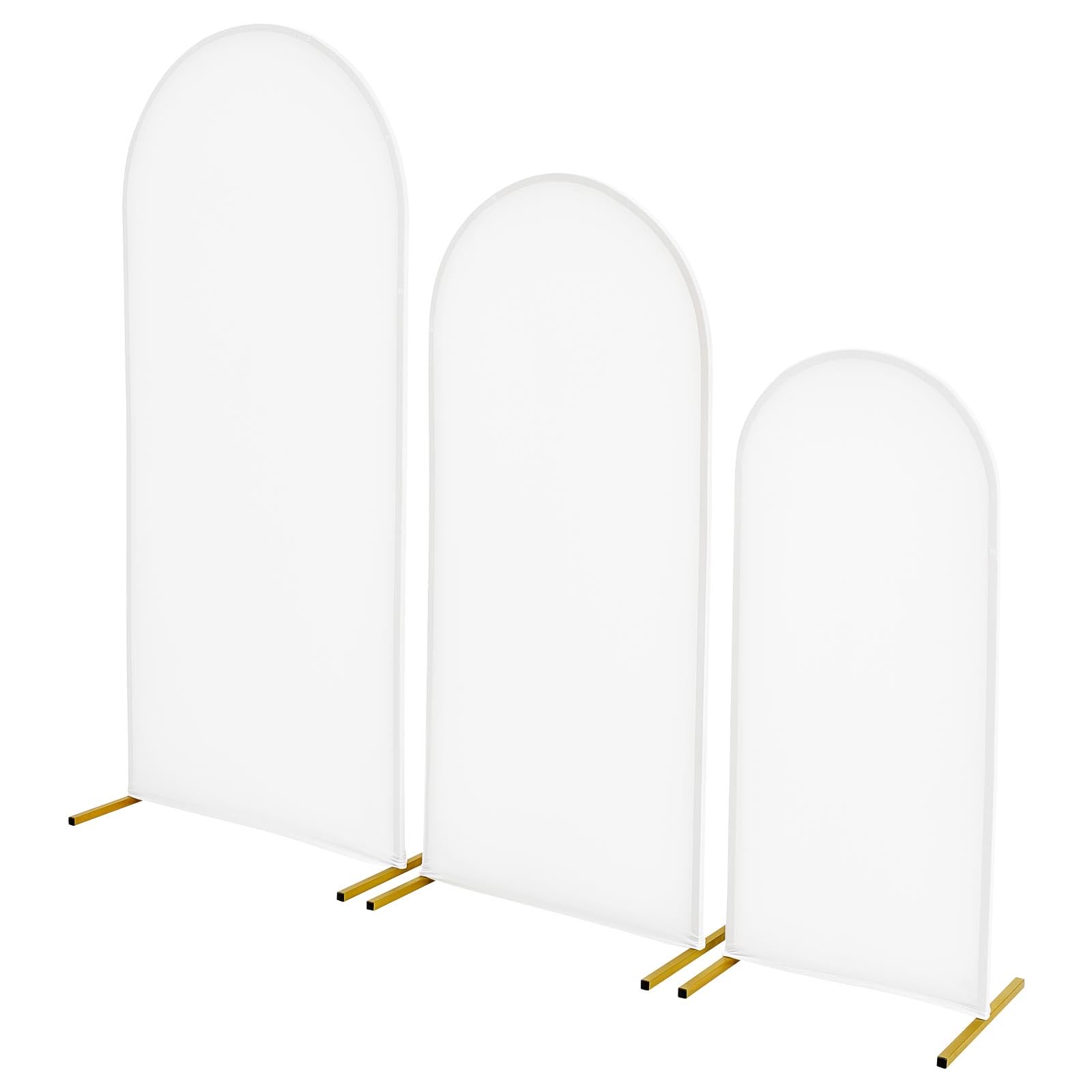 VEVOR Arche de Mariage Lot de 3 Support de Fond Arche 1,8 m 1,5 m 1,2 m pour Décoration Mariage, Anniversaires, Remises Diplômes, Fêtes, Cérémonies, Célébrations, avec Housse et Structure Métal Doré