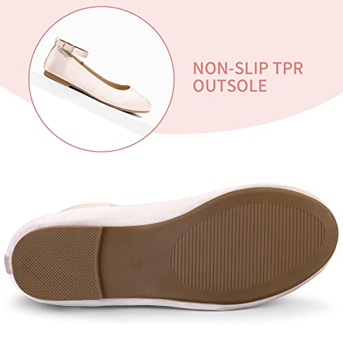 K Komforme Girl's Ballerina Flat Ankle Strap Dress Ballet Flat Shoes (Toddler/Little Kid/Big Kid) For Wedding Party School #TOP3