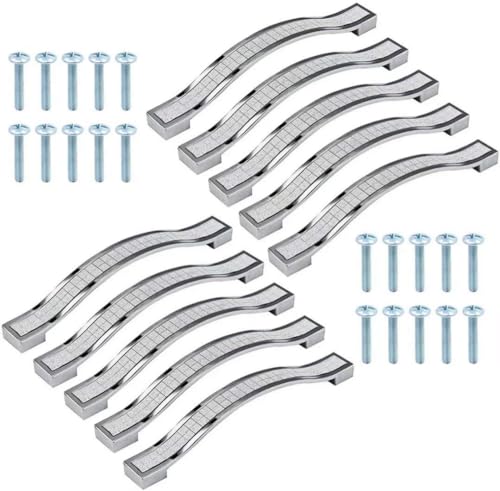 YISHUOYZBS 10pcs Dresser Drawers Handles, Modern Door Cupboard Kitchen Furniture Pull Handle Knobs Red Color - Zine-Alloy Grind Rhinestone Crystal Pulls-Silver