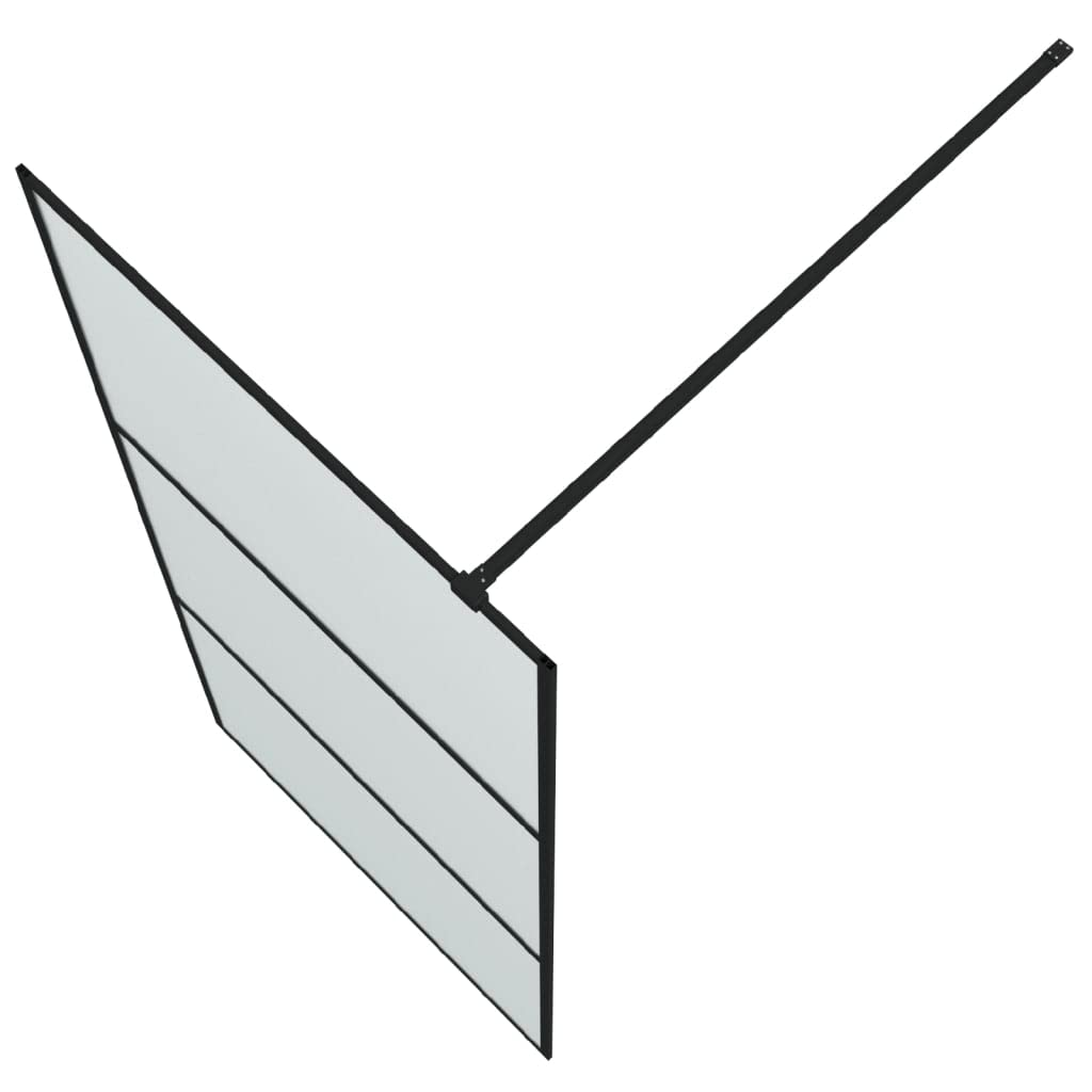 Mampara de ducha de cristal templado mate 90 x 195 cm, perfil de aluminio ajustable, protección contra salpicaduras con barra de apoyo, divisor para baño, nicho y ducha