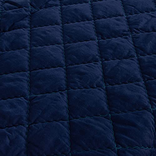 Flxxie Machine Washable Microfiber Down Alternative Toddler Comforter, Super Soft And Lightweight Kids Crib Quilted Blanket For Stroller, Travel, 39X47 Inches, Navy Blue #TOP14