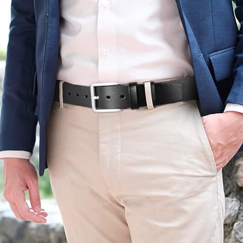 Casual Genuine Leather Belt – 1.5" Wide, Classic Style with Gift Box2