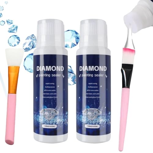 Transparente Diamant Painting Versiegelung,Durchsichtig Diamond Painting Kleber,Transparente Kleber mit Bürste,Zubehör für Glitzernde Bilder & Versiegelung von Diamanten,240ml
