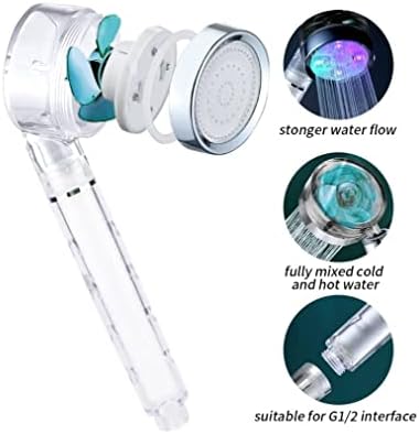 7 Color Changing with Water Temperature LED 360° Rotatable Micro-Nozzle Structure Built-in hydroelectric Generator Shower Head with 1.5 m Stainless Steel Hose