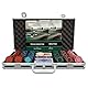 Bullets Playing Cards - Pokerkoffer Corrado Deluxe Pokerset mit 300 Clay Pokerchips ohne Werte, Poker-Anleitung, Dealer Button und Bullets Plastik Pokerkarten…
