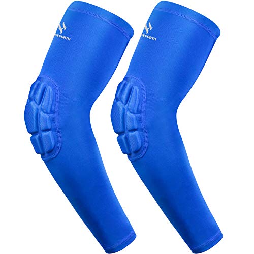 HOPEFORTH 2PCS Padded Elbow Sleeves Compression Arm Protective Support