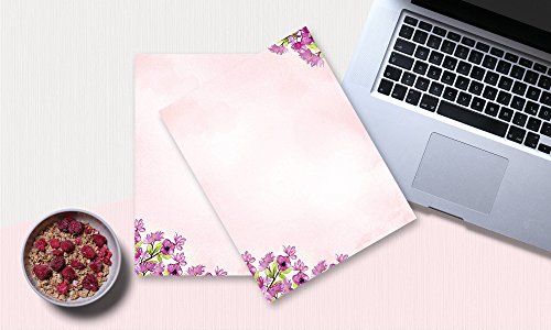 100 Stationery Writing Paper, With Cute Floral Designs Perfect For Notes Or Letter Writing - Violets #TOP4