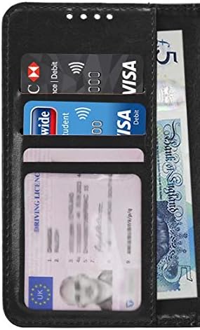 Gadget Giant Wallet Phone Case for Huawei P Smart 2019 PU Leather Wallet Flip Case Full Cover Protection [Strong Magnetic Closure Clasp] with [Card Slots] and [Kickstand] for P Smart 2019  Black
