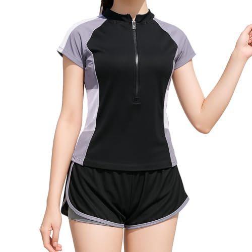 Swim Suits for Teens Girls Two Piece Swimsuits Rash Guard Swim Set Bathing Suit Beach Shorts Swim Shirts Size 8,10-12,14-16