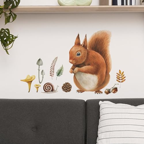 Vinilos decorativos ardilla acuarela para pared miniatura 5