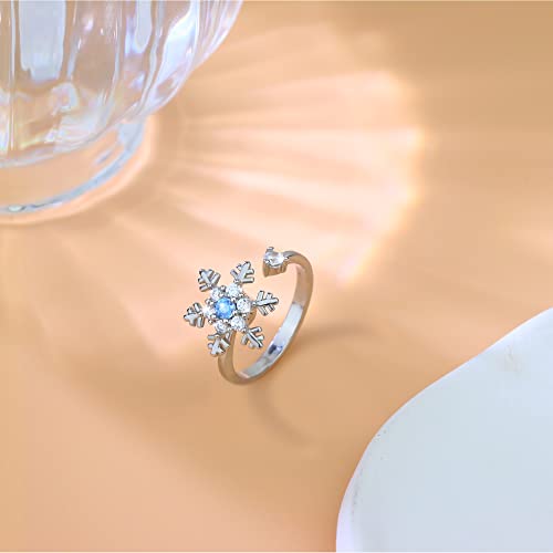 Silver Anxiety Ring For Women, Fidget Rings For Anxiety For Women, Fidget Ring For Daughter From Mom, To My Daughter Fidget Handmade Rings, Adjustable Open Rings… #TOP3