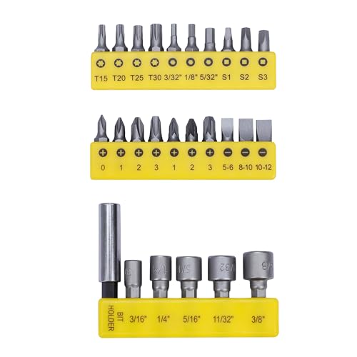 STANLEY 68-071-23 26-Piece Insert-Bit Chrome-Vanadium Screwdriver Set for Home, DIY, Professional & Industrial Use Ideal for Carpentry, Mechanical, Electrical & Plumbing Tasks, YELLOW & BLACK - Image 12 thumbnail