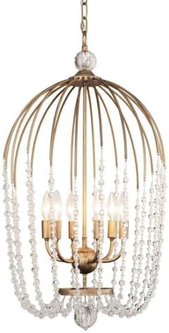 Voliere 6 Light Crystal Pendant - Havana Gold