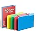 Pendaflex Two-Tone Color File Folders, Letter Size, Assorted Colors (Bright Green, Yellow, Red, Blue), 1/3-Cut Tabs, Assorted, 36 Pack (03086)