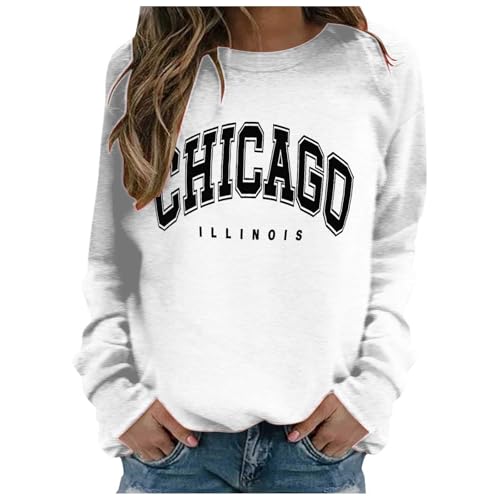 Image of Women Casual Brooklyn New York Letter Graphic Sweatshirt Crewneck Drop Shoulder Fleece Pullover Shirt Tops 2025