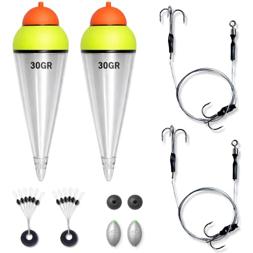 2 Pike Dead Bait Float KIT - Rig Fishing Kit Including DEADBAIT Traces Hooks Floats - UK POST