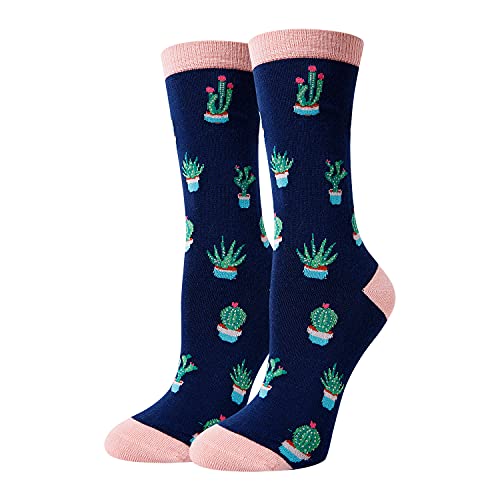 HAPPYPOP Womens Funny Cactus Socks Novelty Plant Socks Succulent Socks Garden Gifts Plant Lover Gifts Gifts For Gardeners Nature lovers