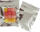 100 Pack Mylar Bags - 3x4 Inch Smell Proof Bags Resealable Clear Zip Lock Food Storage Bags, Food Safe Plastic Aluminum Material - Silver