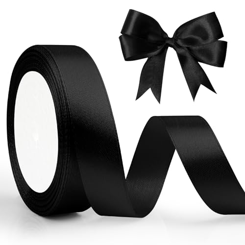 Image of 20mm X 23m Black Ribbons for Gift Wrapping Christmas Tree