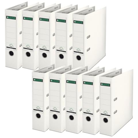 Leitz 10101001 180 Degrees Plastic Lever Arch File A4 80 mm Cover