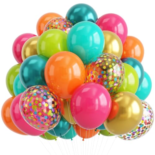50Pcs Rainbow Colorful Balloons Kit for Birthday Summer Party Decorations