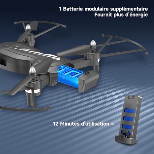 Wipkviey T26 Drohne Ersatz-Kit, einschließlich Propellerschutz, Propellerabdeckung, austauschbarer Propeller, Schraubendreher, 1 x 3.7V 1200mAh modularer wiederaufladbarer LiPo-Akku, Ladekabel