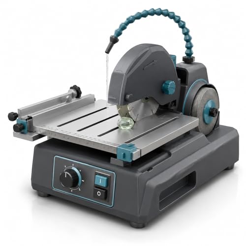 PYY Lapidary Saw - Jewelry Rock Saw w/Upgraded Diamond Blades Blade, 0-10000 RPM for Cutting Rocks & Polishing, DIY Art Project Lapidary Equipment,Black,350W by PYY - Used condition - US$141.77