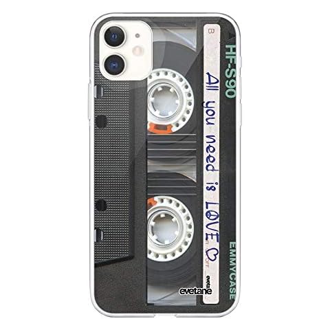 Evetane Case Compatible with iPhone 11 360 Full Front Back Case Resistant Slim Protective Transparent Cassette Fashion Design Cover