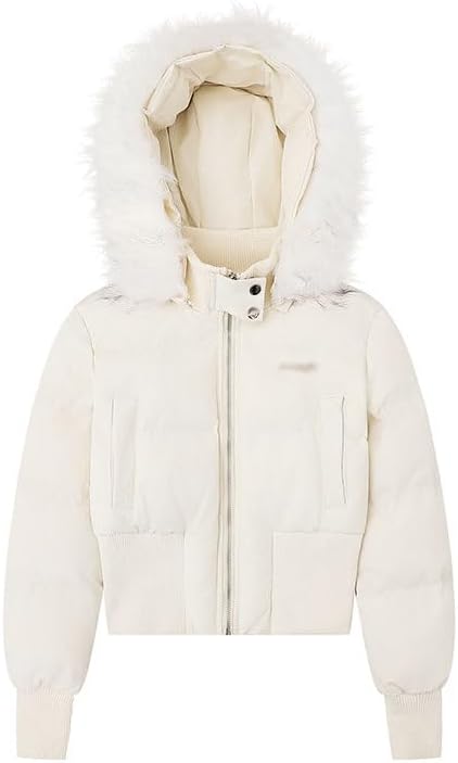 Short Fitted Coat Thickened Warm Cotton Padded Jacket with Detachable Collar