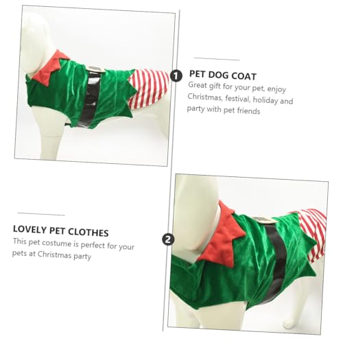 Disfraz de Duende para Perro XL, Abrigo Navideño Verde miniatura 6