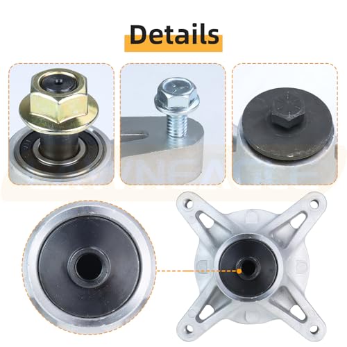 LAWNEAGLE 3 Pack 139-3214 Spindle Assembly with 125-5575 Pulley 132-9420 Idler Pulley 1/2x142 Belt Replaces Toro 139-3214, 117-7439, 121-0751 for Toro Timecutter 50" MX5000 MX5050 MX5060 SS5000 Mowers by Lawneagle - Image 9