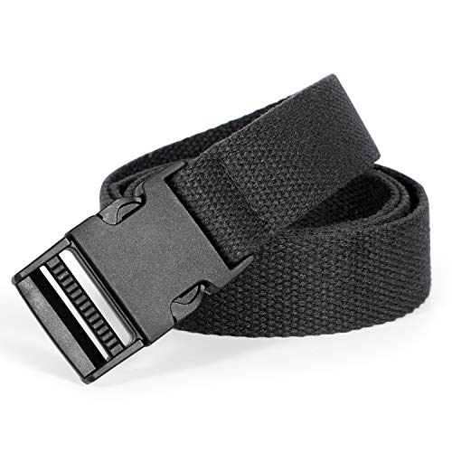 Sansths Canvas Belt For Women Extra Long Casual Belt With Flat Buckle For Jeans Dress M,Black #TOP1