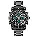 Produktbild Qqzmd 1470 Herrenuhr Outdoor Sports Dual Display Multifunktions-Leuchtwecker wasserdichte Elektronische Uhr (schwarz) 3259 (Color : A)