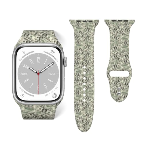 SVEFDOC Men Women Breathable Dollar Silicone Smart Watch Band