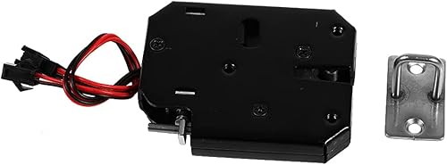 Miniatura 5 de Control eléctrico electromagnético Mini cerradura de perno eléctrico DC 12V 2A Acero al carbono Negro Armarios de gabinete Solenoide Cajón Cerradura