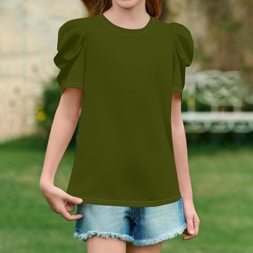 Girls Casual Short Sleeve T-Shirt Soft Crewneck Summer Fashion Casual Tops2