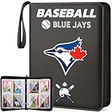 Blue Jays Baseball Card Binder, Card Storage Organizer Display Collector Album, 400 Pockets Card Holder Protectors Albums, Portable Card Album for Baseball Cards Collection