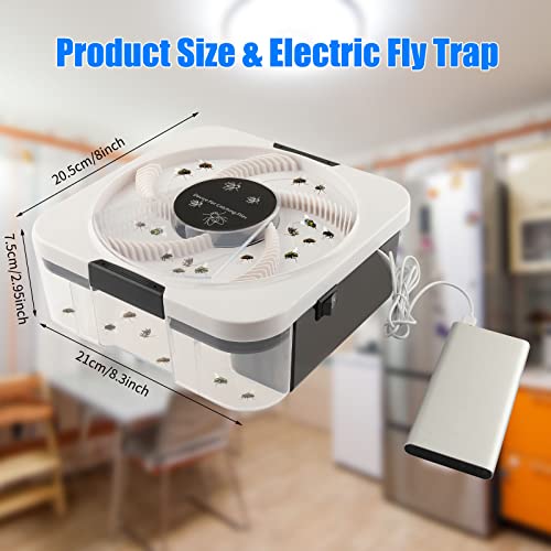 Electric Fly Trap Fly Trap Pest Device Gnat Flying Insect Trap Automatic Indoor Fly Trap Fly Catcher Pest Control Traps Pest Reject Control Catcher Insect Repellents Tools For Ranch, Garden (2 Pcs) #TOP1