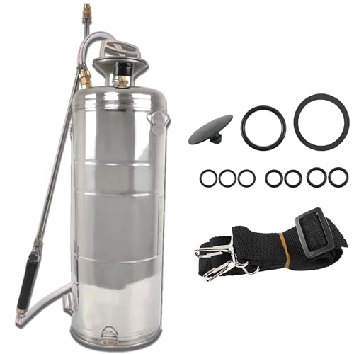 HOSTIC 3.5 Gallon Stainless Steel Sprayer Hand Pump Sprayer with Pressure Gauge Valve Adjustable Nozzle for Gardening Lawn and Cleaning by HOSTIC - Used condition - US$80.09
