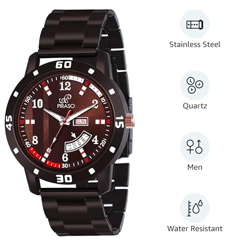 Image of Piraso Analog Brown Dial Men's Watch - 2051-BROWN-CK