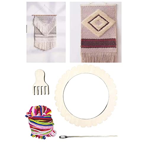 Shamjina Wooden Small Weaving Loom Kit Diy Tapestry Handmade Weaving Machine Household With Weaving Pin Mini Loom For Kindergarten Adult Children, Round S #TOP3