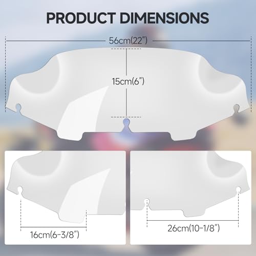 Image of 6 inch Clear Motorcycle Wave Windshield Windscreen Wind Splitter Fit For 1996-2013 Touring Street Glide Electra Glide Tri Glide Flht Flhx Flhtk Flhtc Flhtcu