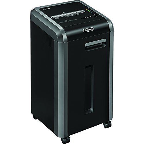Fellowes Powershred 225Mi 100% Anti-Stau Aktenvernichter, Schneidleistung: 16 Blatt (Microcut), schwarz/Silbergrau