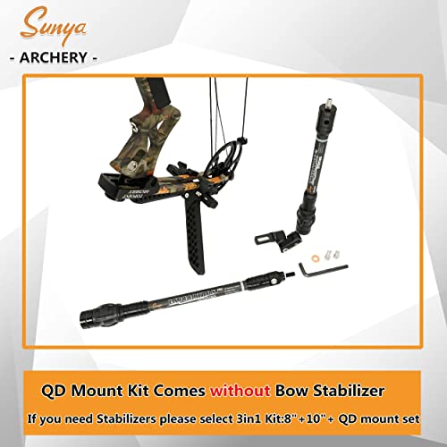 Sunya Archery Compound Bow Stabilizer Quick Disconnect Mounting Adapter V-Bar Connect Kit For Front And Rear Bow Stabilizer Rod #TOP5
