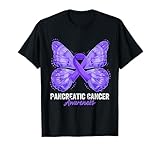 Pancreatic Cancer Awareness Month Butterfly Purple Ribbon T-Shirt