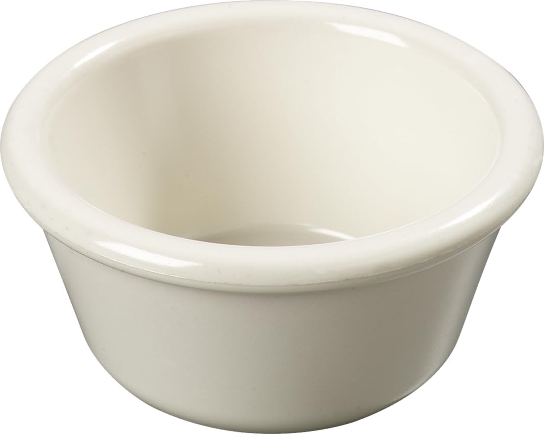 Carlisle FoodService – 3 oz SAN Smooth Ramekins Sauce Bowls, Durable, Heat-Resistant, Stackable Condiment Cups, Ideal for Sauces, Dips, and Dressings, Bone
