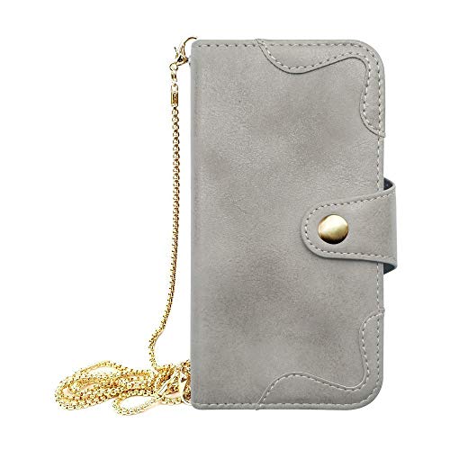 sslink OPPO Reno13 A �I�b�| �Ή� �蒠�^ �X�}�z �P�[�X �A���e�B�[�N�� �b�ۃx�l�`�A�� �S�[���h �`�F�[�� �X�g���b�v �t�� (�O���[) ���B���e�[�W �r���e�[�W PU���U�[ ���� �_�C�A���[�^�C�v ���J�� �J�[�h���[ �t���b�v �J