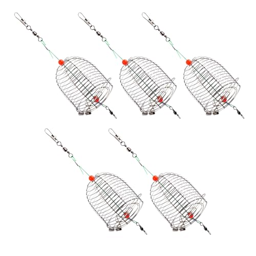 5pcs Fishing Bait Trap Stainless Steel Mesh Basket for Lobster Crab
