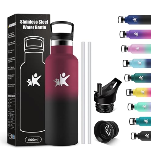 KollyKolla Thermosflasche Kinder 500ml, Wasserflasche...